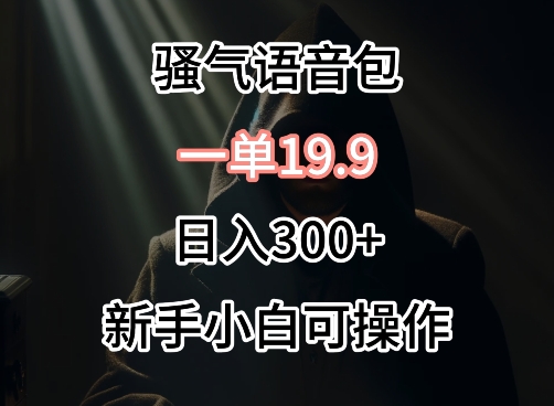 0成本卖骚气语音包，一单19.9.日入300+【揭秘】-第一资源库