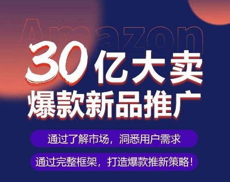 亚马逊·30亿大卖爆款新品推广，可复制、全程案例实操的爆款推新SOP-第一资源库