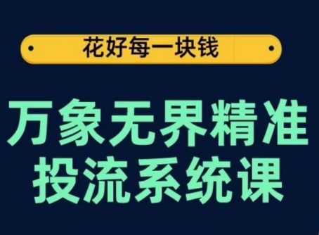 万象无界精准投流系统课，从关键词到推荐，从万象台到达摩盘，从底层原理到实操步骤-第一资源库