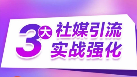 3大社媒引流实战强化，多渠道站外引流，高效精准获客，订单销售额翻倍增长-第一资源库