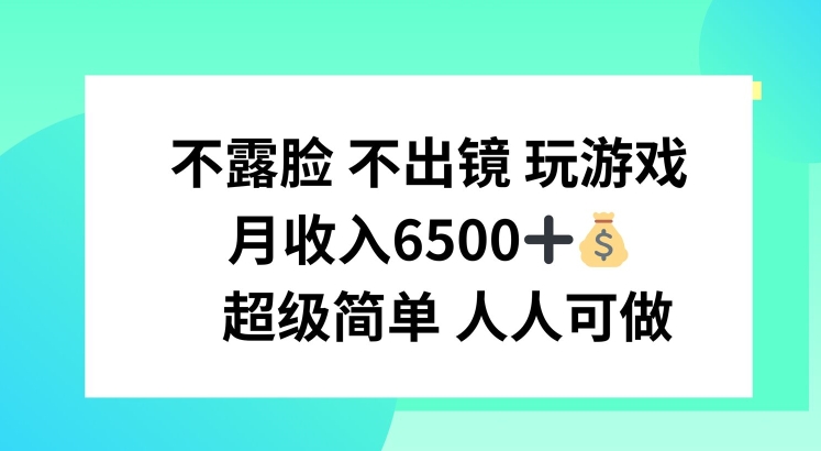 不露脸 不出境 玩游戏，月入6500 超级简单 人人可做【揭秘】-第一资源库