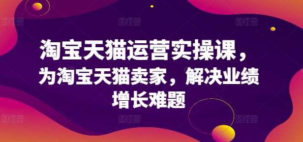 淘宝天猫运营实操课，为淘宝天猫卖家，解决业绩增长难题-第一资源库