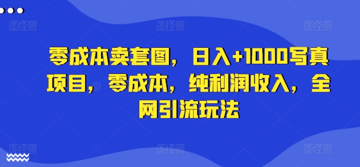 零成本卖套图，日入+1000写真项目，零成本，纯利润收入，全网引流玩法-第一资源库