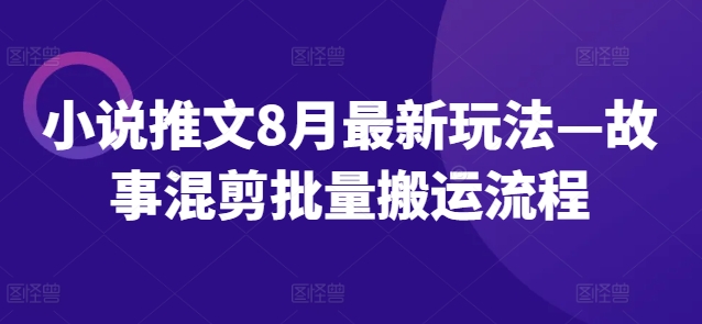 小说推文8月最新玩法—故事混剪批量搬运流程-第一资源库