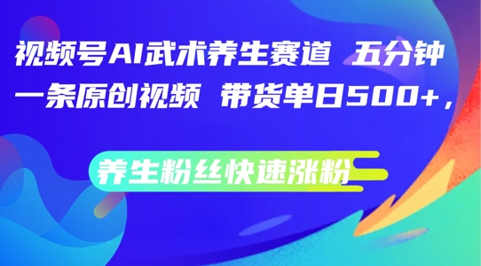 视频号AI武术养生赛道，五分钟一条原创视频，带货单日几张，养生粉丝快速涨粉【揭秘】-第一资源库