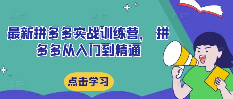 最新拼多多实战训练营， 拼多多从入门到精通-第一资源库