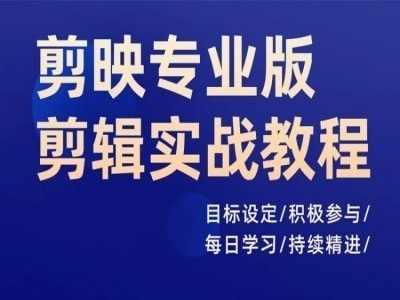 剪映专业版剪辑实战教程，目标设定/积极参与/每日学习/持续精进-第一资源库