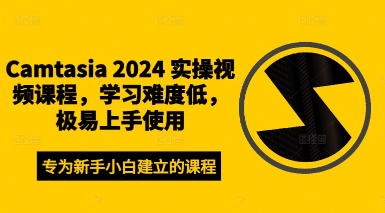 Camtasia 2024 实操视频课程，学习难度低，极易上手使用-第一资源库