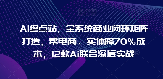 Ai终点站，全系统商业闭环矩阵打造，帮电商、实体降70%成本，12款Ai联合深度实战【0906更新】-第一资源库