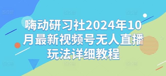 嗨动研习社2024年10月最新视频号无人直播玩法详细教程-第一资源库