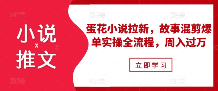 小说推文之蛋花小说拉新，故事混剪爆单实操全流程，周入过万-第一资源库