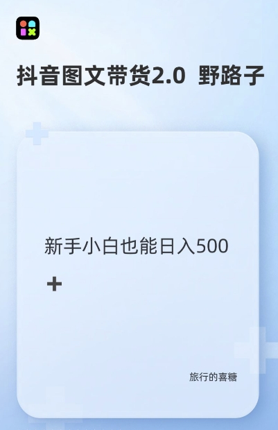 抖音图文带货野路子2.0玩法，暴力起号，单日收益多张，小白也可轻松上手【揭秘】-第一资源库