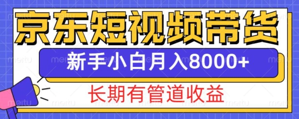 京东短视频带货新玩法，长期管道收益，新手也能月入8000+-第一资源库