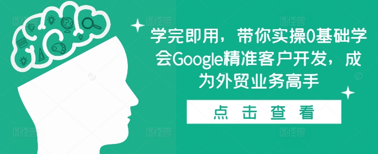 学完即用，带你实操0基础学会Google精准客户开发，成为外贸业务高手-第一资源库