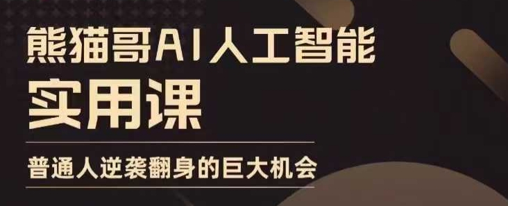 AI人工智能实用课，实在实用实战，普通人逆袭翻身的巨大机会-第一资源库