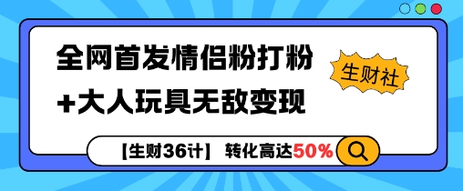 【生财36计】全网首发情侣粉打粉+大人玩具无敌变现-第一资源库