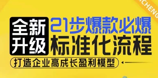 21步爆款必爆标准化流程，全新升级，打造企业高成长盈利模型-第一资源库