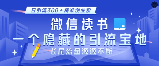 微信读书，一个隐藏的引流宝地，不为人知的小众打法，日引流300+精准创业粉，长尾流量源源不断-第一资源库