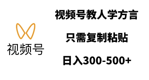 视频号教人学方言，只需复制粘贴，日入多张-第一资源库