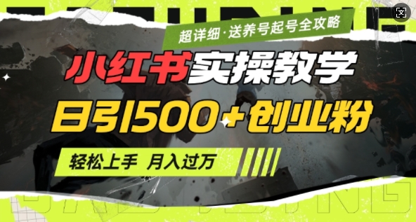 2月小红书最新日引500+创业粉实操教学【超详细】小白轻松上手，月入1W+，附小红书养号起号SOP-第一资源库