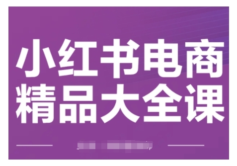 小红书电商精品大全课，快速掌握小红书运营技巧，实现精准引流与爆单目标，轻松玩转小红书电商-第一资源库