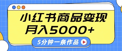 小红书字幕作品玩法，商单变现月入5k+，5分钟一条作品-第一资源库