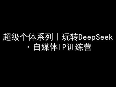 超级个体系列，玩转DeepSeek·自媒体IP训练营，deepseek教程-第一资源库