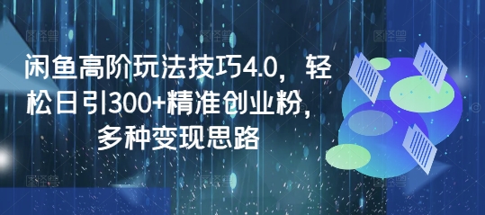 闲鱼高阶玩法技巧4.0，轻松日引300+精准创业粉，多种变现思路-第一资源库